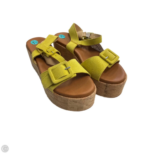 Sandals Heels Platform By Cmc In Yellow, Size: 7.5