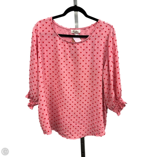 Top Short Sleeve By Cmc In Pink, Size: 2x