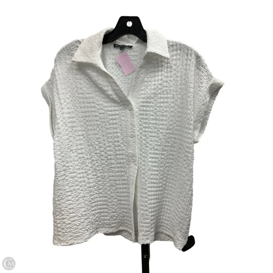 Top Short Sleeve By Adrianna Papell In White, Size: Xs