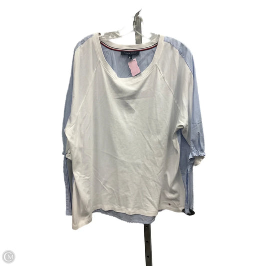 Top Short Sleeve By Tommy Hilfiger In Brown & White, Size: 1x