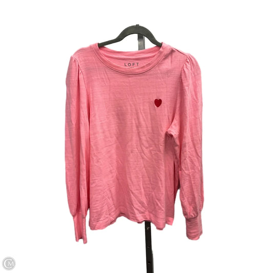 Top Long Sleeve By Loft In Pink, Size: M