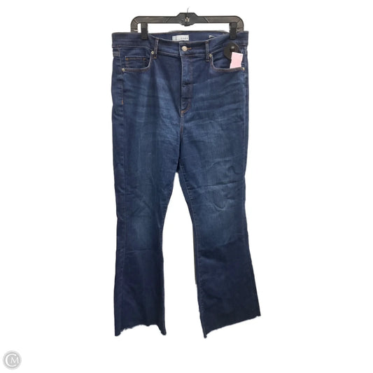 Jeans Flared By Loft In Blue Denim, Size: 14