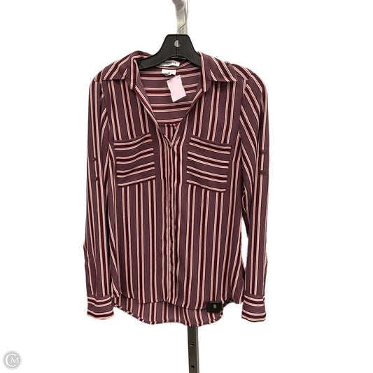 Top Long Sleeve By Express In Striped Pattern, Size: S