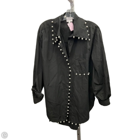 Top Long Sleeve By Anthropologie In Black, Size: M