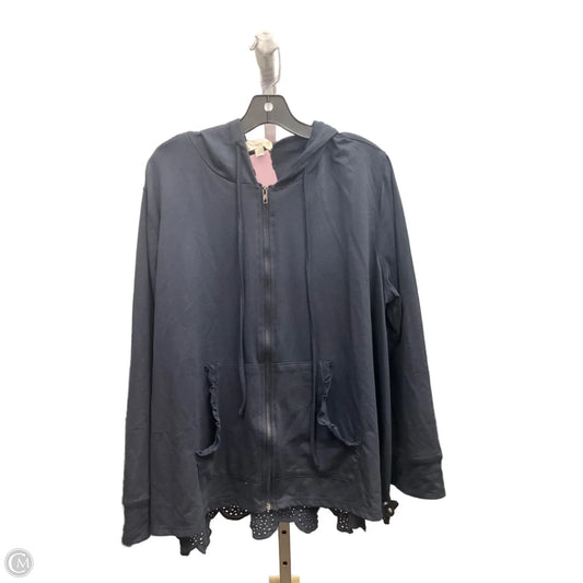 Top Long Sleeve By Suzanne Betro In Navy, Size: 3x