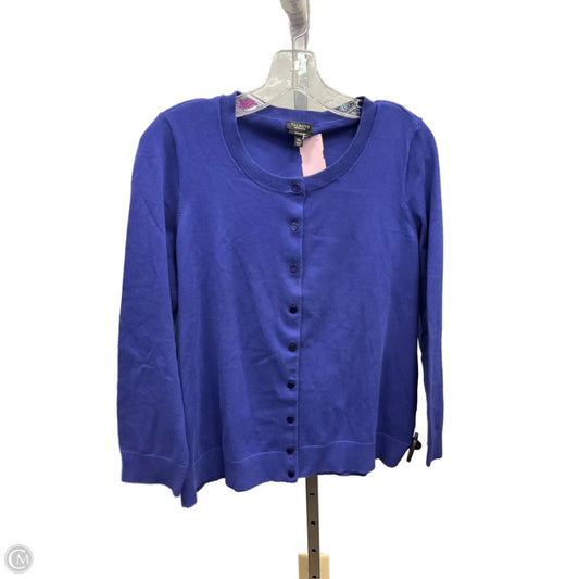 Sweater Cardigan By Talbots In Blue, Size: 1x
