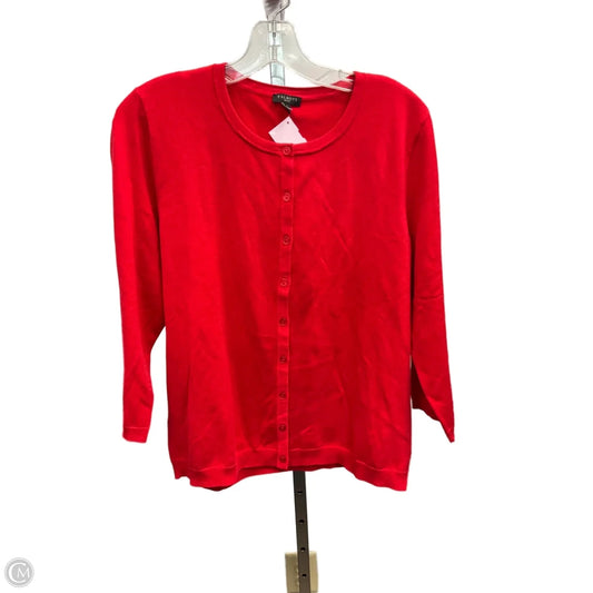 Sweater Cardigan By Talbots In Red, Size: Xlp