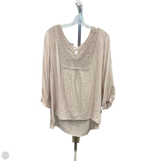 Top Long Sleeve By Cmc In Beige, Size: Xxl