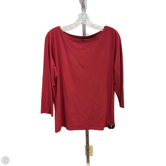Top Long Sleeve Basic By Ann Taylor In Maroon, Size: M