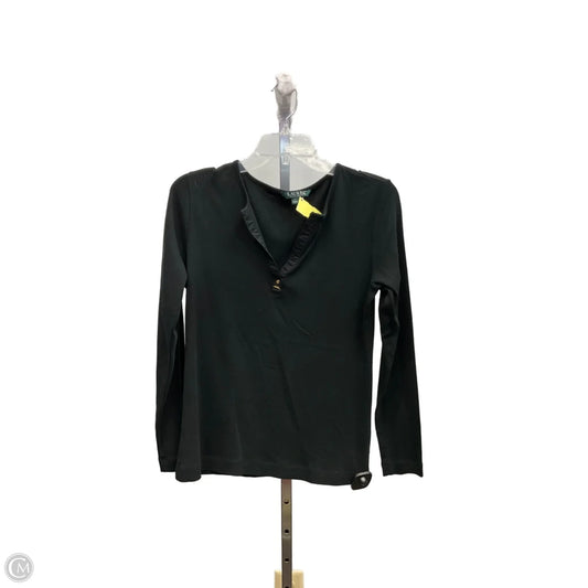 Top Long Sleeve By Lauren By Ralph Lauren In Black, Size: L