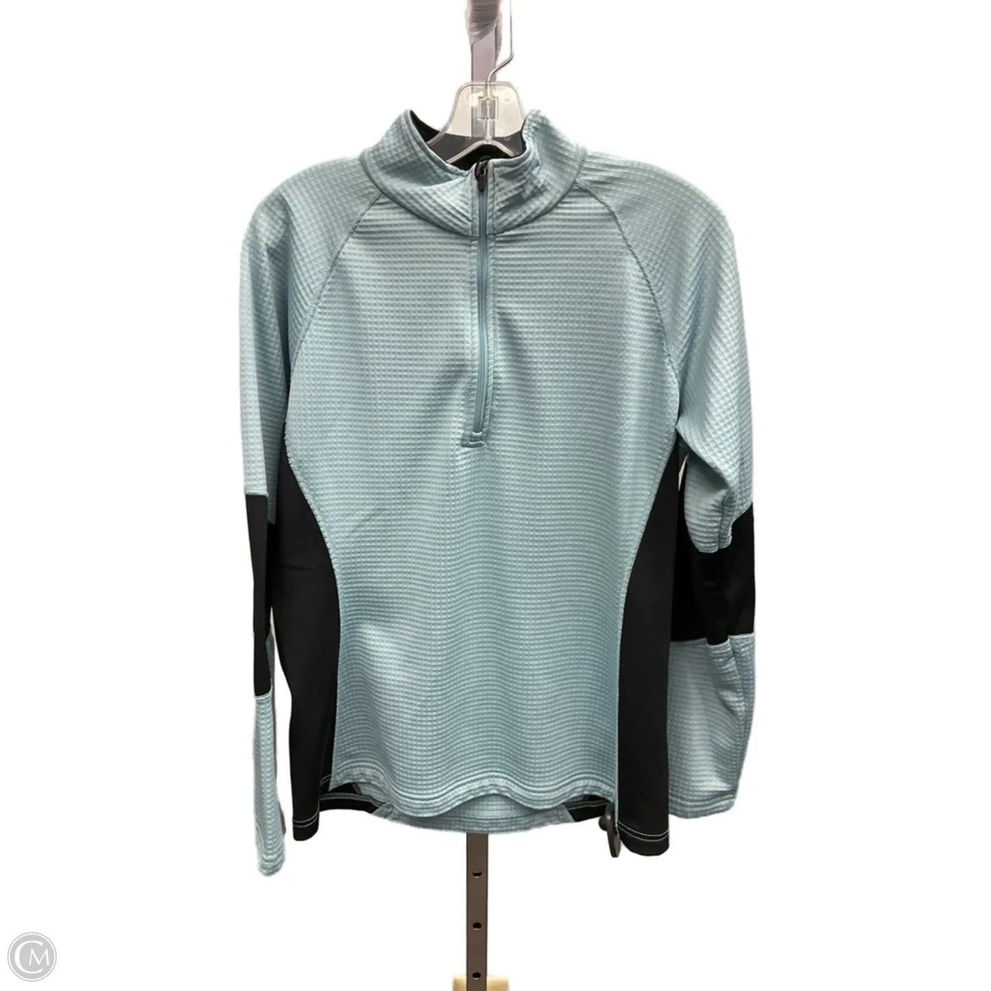 Athletic Top Long Sleeve Collar By Eddie Bauer In Aqua, Size: L