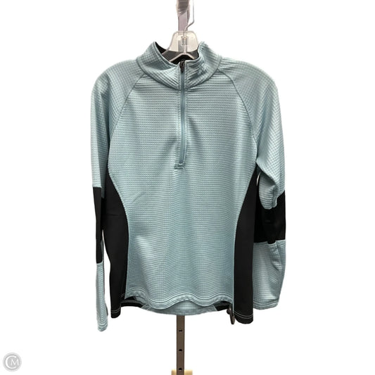 Athletic Top Long Sleeve Collar By Eddie Bauer In Aqua, Size: L
