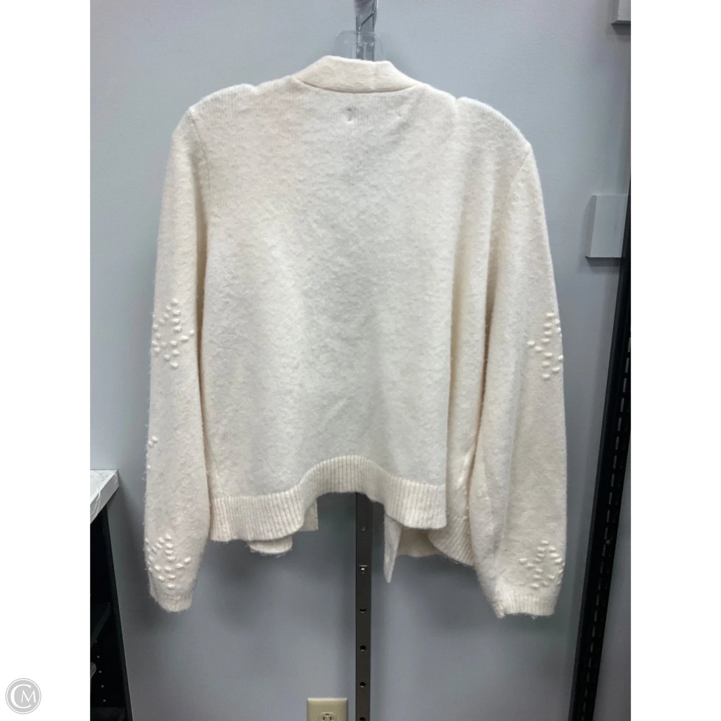 Sweater Cardigan By Loft In Cream, Size: Xl