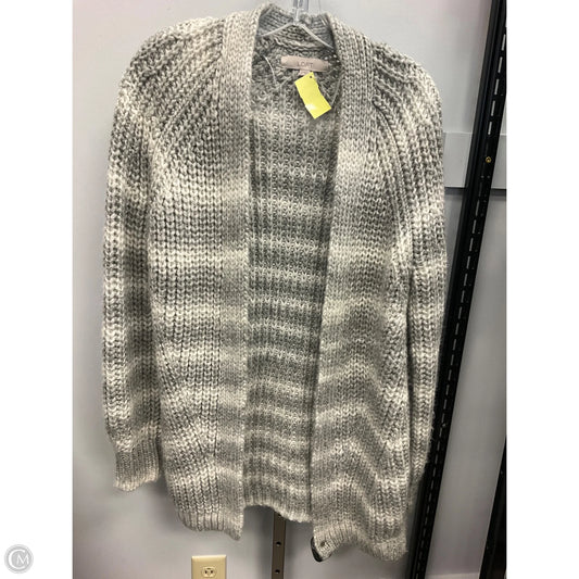 Sweater Cardigan By Loft In Grey, Size: S