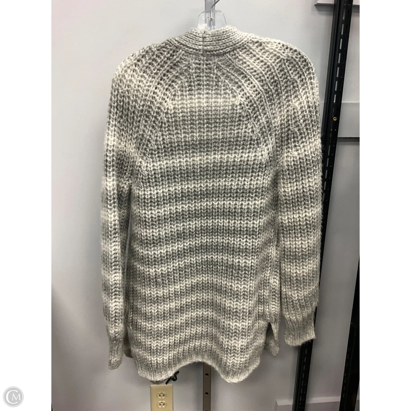 Sweater Cardigan By Loft In Grey, Size: S