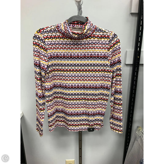 Top Long Sleeve By Loft In Geometric Pattern, Size: Mp