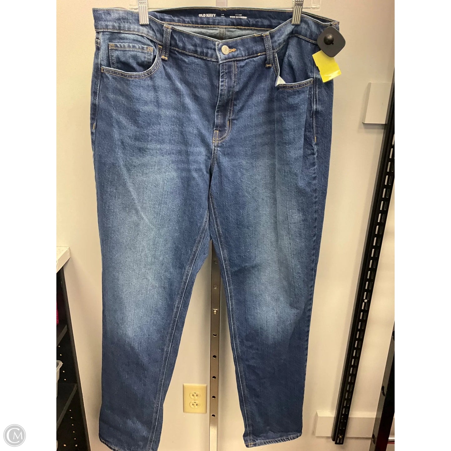 Jeans Boyfriend By Old Navy In Blue Denim, Size: 14