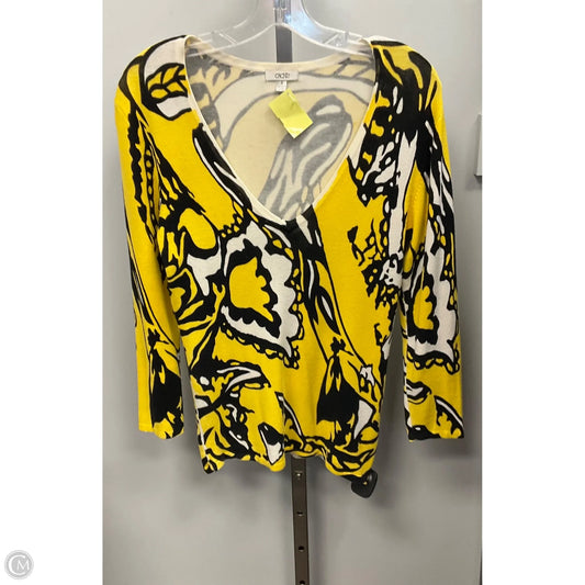 Sweater By Cache In Black & Yellow, Size: S