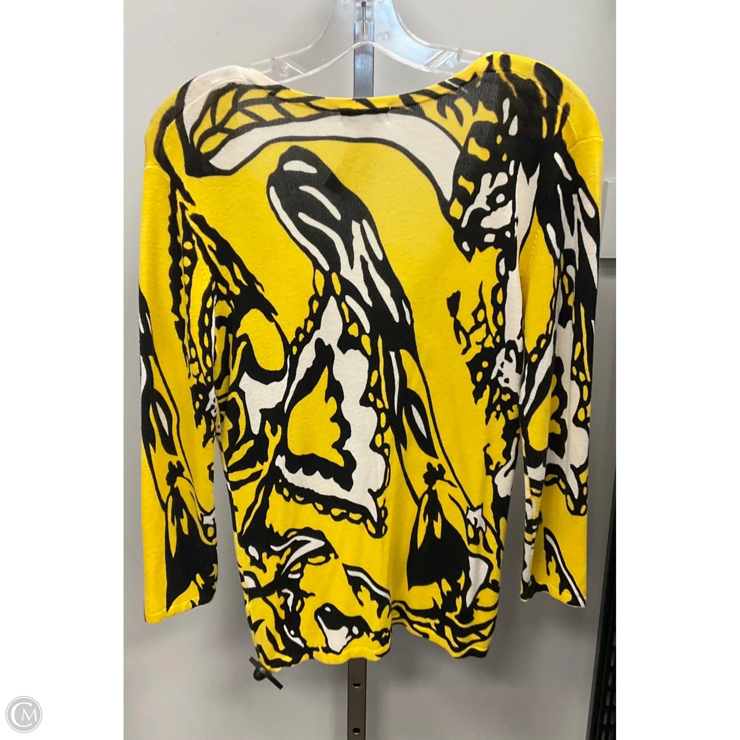Sweater By Cache In Black & Yellow, Size: S