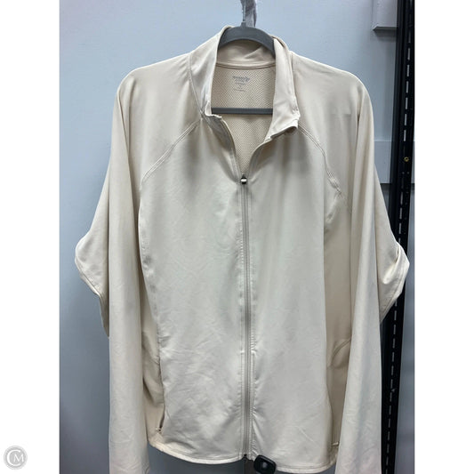 Athletic Top Long Sleeve Collar By Old Navy In Cream, Size: 3x
