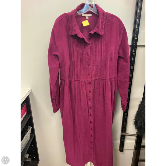 Dress Casual Midi By Woman Within In Maroon, Size: 18