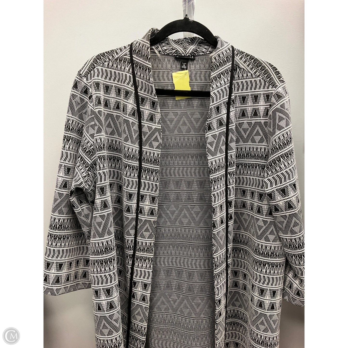 Cardigan By Roz And Ali In Black & White, Size: 1x