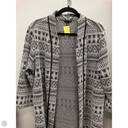 Cardigan By Roz And Ali In Black & White, Size: 1x