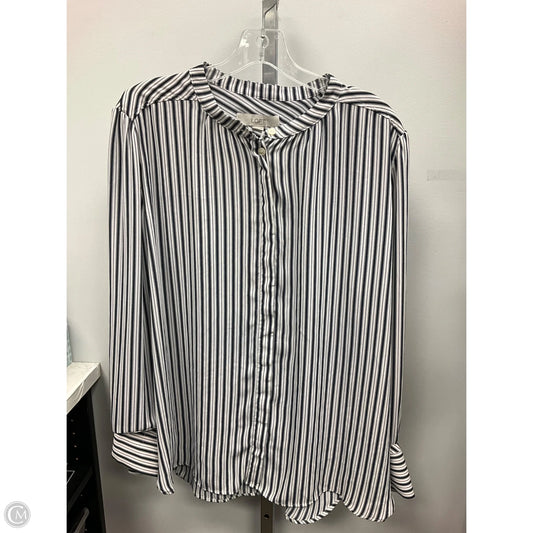 Top Long Sleeve By Loft In Striped Pattern, Size: Xxl
