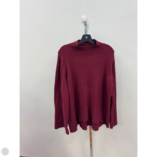 Sweater By Loft In Maroon, Size: Xxl