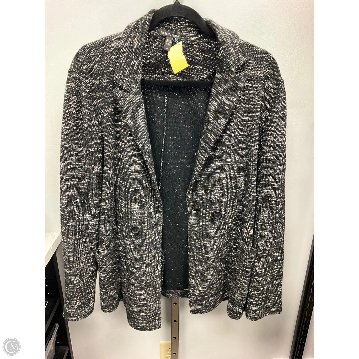Blazer By Eileen Fisher In Black & White, Size: Xl