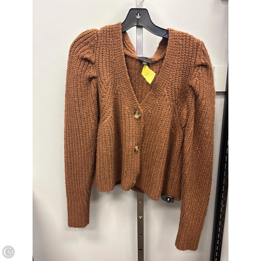 Sweater Cardigan By Current Air In Brown, Size: L