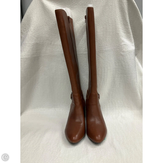 Boots Knee Heels By Anne Klein In Brown, Size: 9