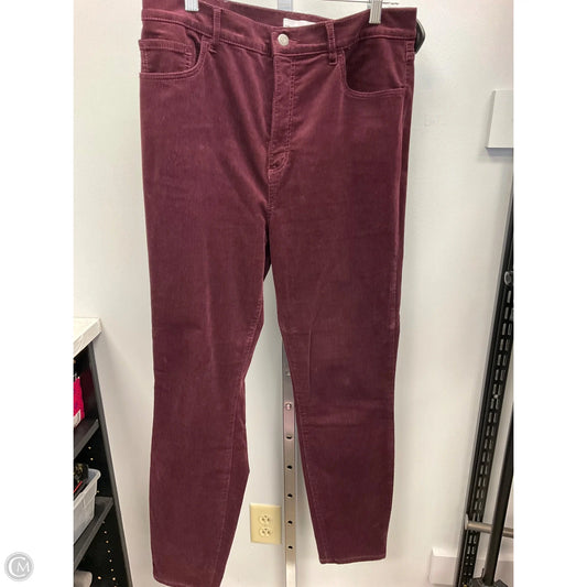 Pants Corduroy By Loft In Maroon, Size: 12