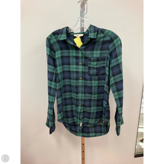 Top Long Sleeve By Hollister In Plaid Pattern, Size: Xs