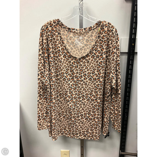 Top Long Sleeve By Terra & Sky In Animal Print, Size: 3x