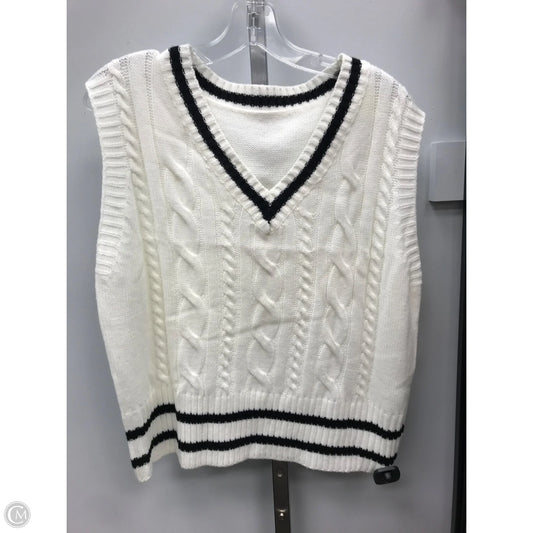 Vest Sweater By Clothes Mentor In Cream, Size: Xl