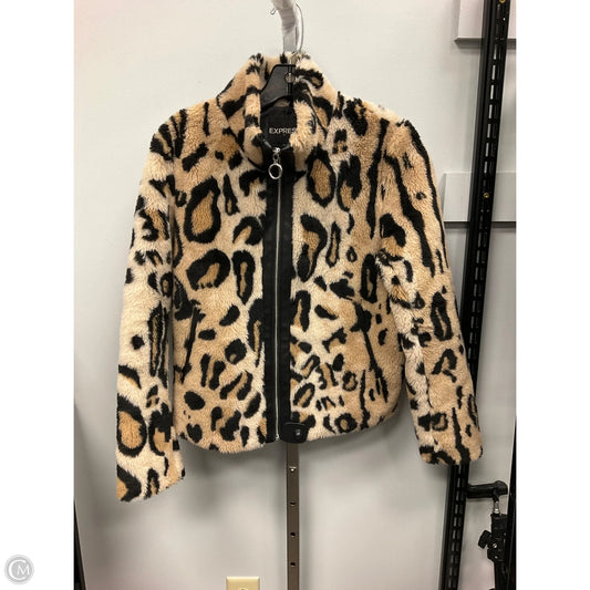 Jacket Faux Fur & Sherpa By Express In Animal Print, Size: S
