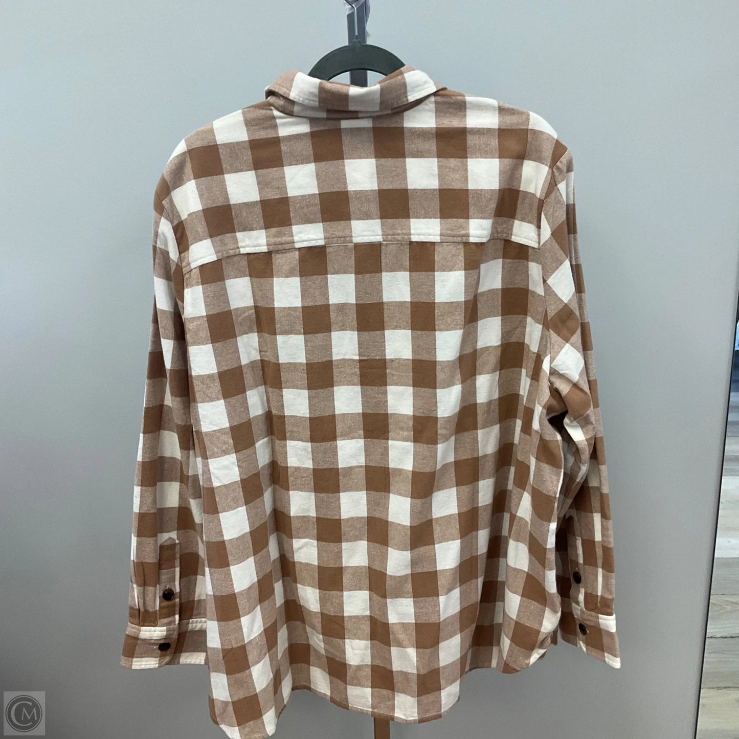 Top Long Sleeve By J. Crew In Plaid Pattern, Size: Xxl