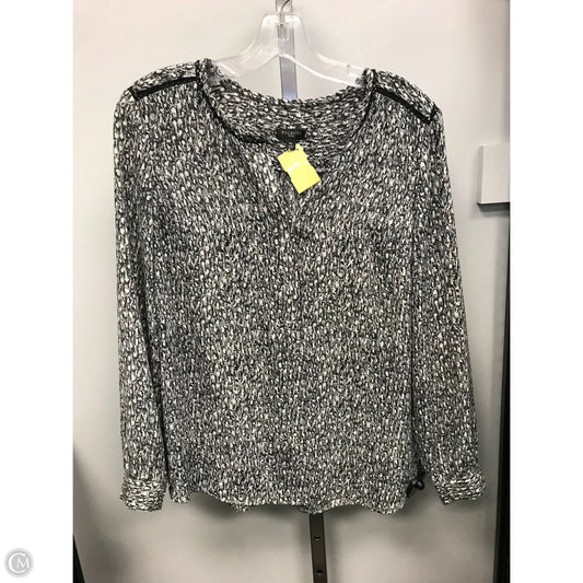 Top Long Sleeve By Talbots In Black & White, Size: Mp