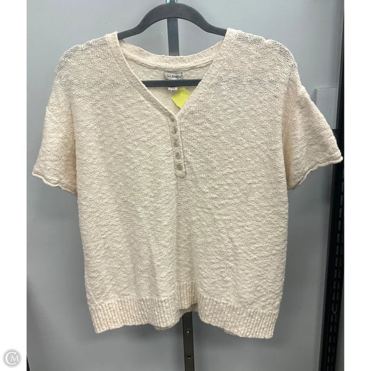 Sweater Short Sleeve By L.l. Bean In Cream, Size: Xl