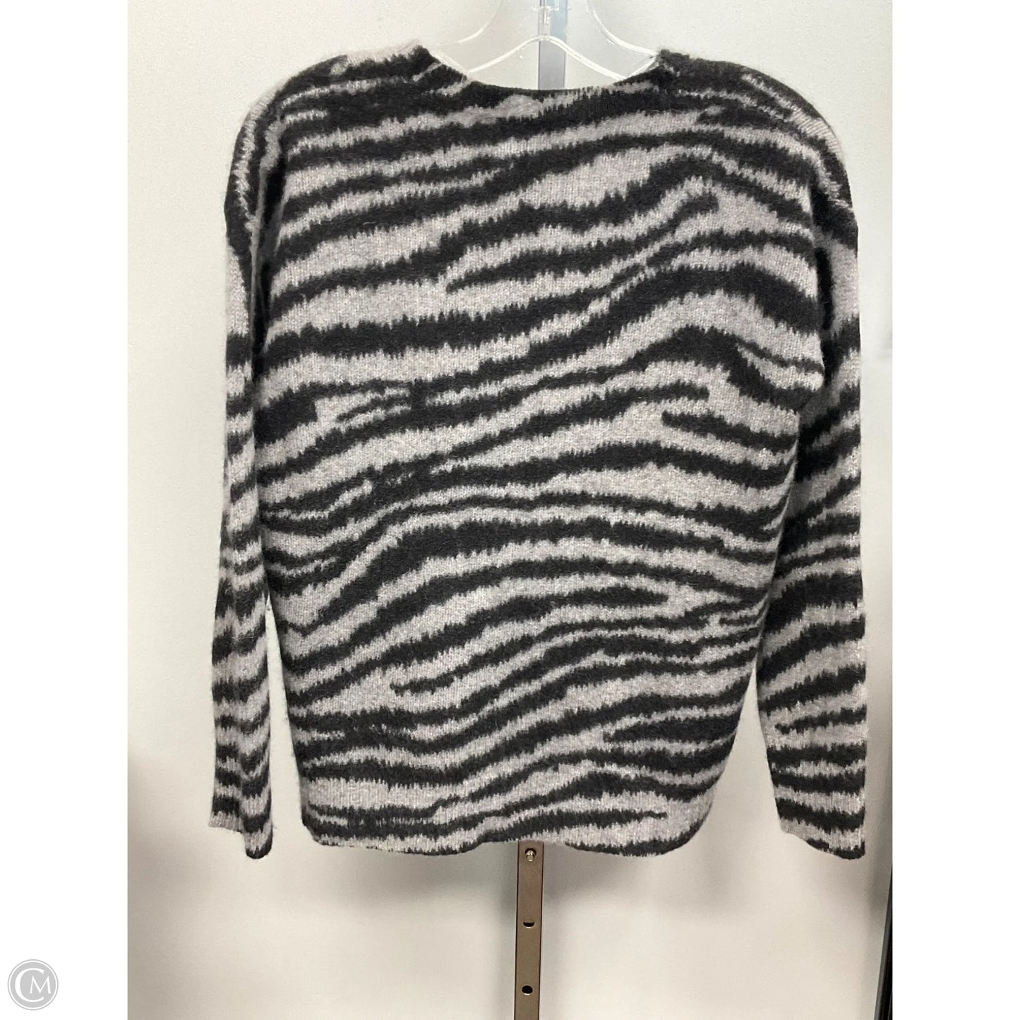 Sweater Cashmere By Bloomingdales In Black & Grey, Size: Xs