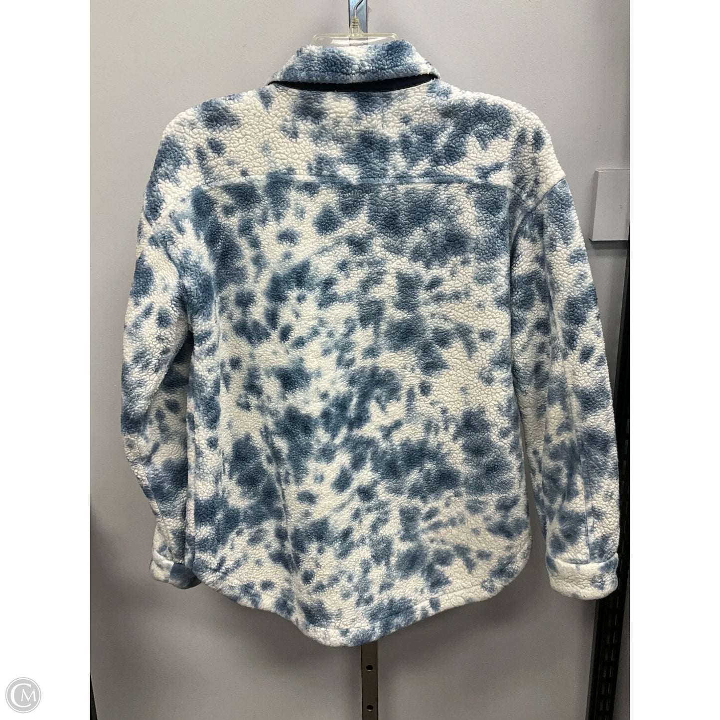 Jacket Faux Fur & Sherpa By Treasure And Bond In Blue & White, Size: Xl