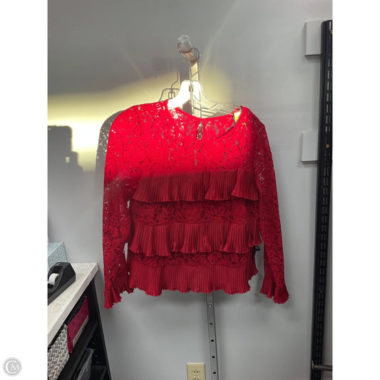 Top Long Sleeve By J. Crew In Red, Size: 6