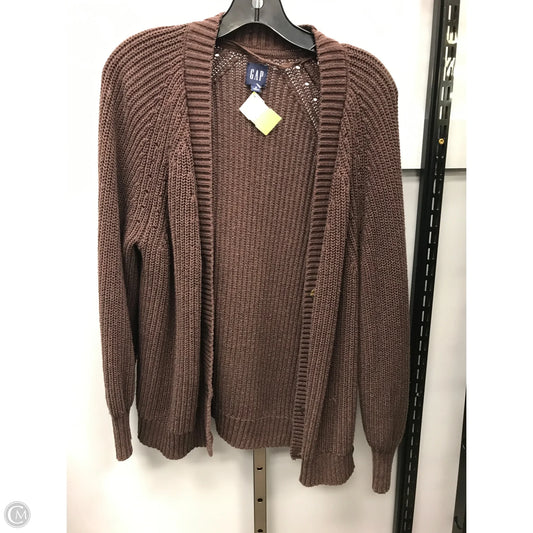 Sweater Cardigan By Gap In Brown, Size: S