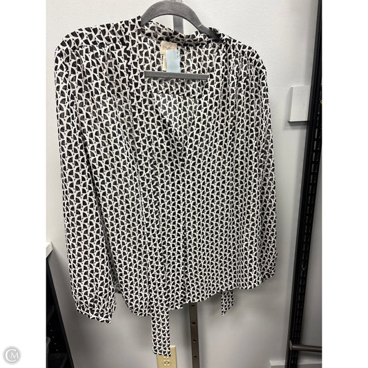 Top Long Sleeve By Chicos In Black & White, Size: L