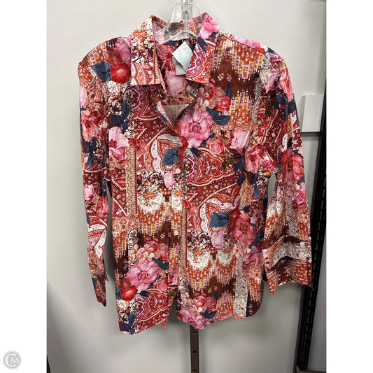 Top Long Sleeve By Chicos In Floral Print, Size: L