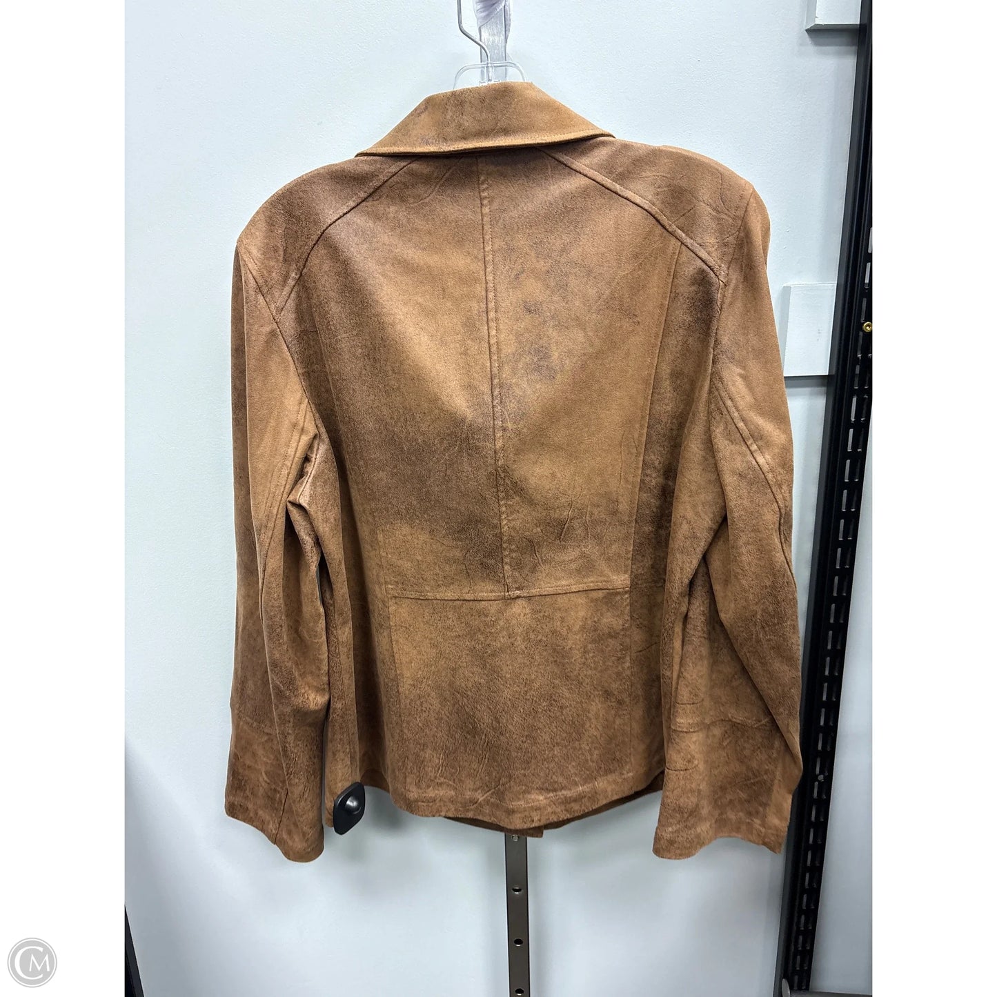 Jacket Moto By Chicos In Brown, Size: L