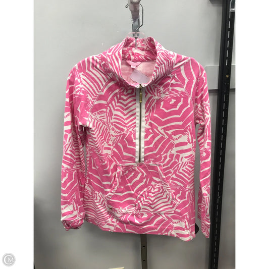 Top Long Sleeve Designer By Lilly Pulitzer In Pink & White, Size: S