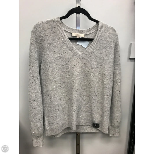 Sweater By Loft In Silver, Size: M