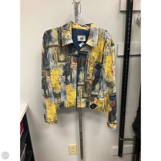 Top Long Sleeve By Joseph Ribkoff In Blue & Yellow, Size: 12
